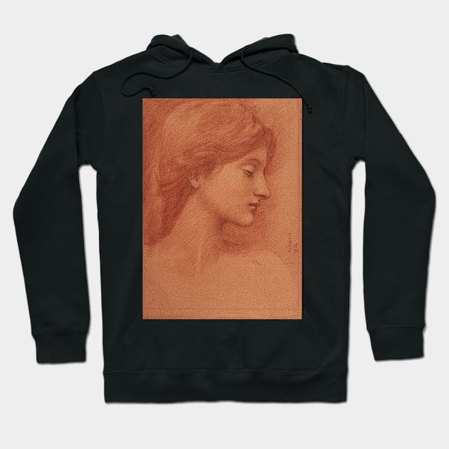 Study of a Female Head by Edward Burne-Jones Hoodie by Classic Art Stall